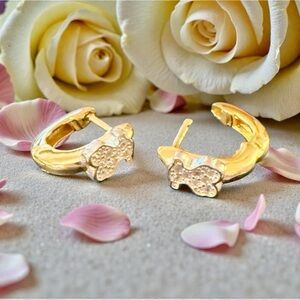 Elegant Silver 925 Gold Butterfly Earrings